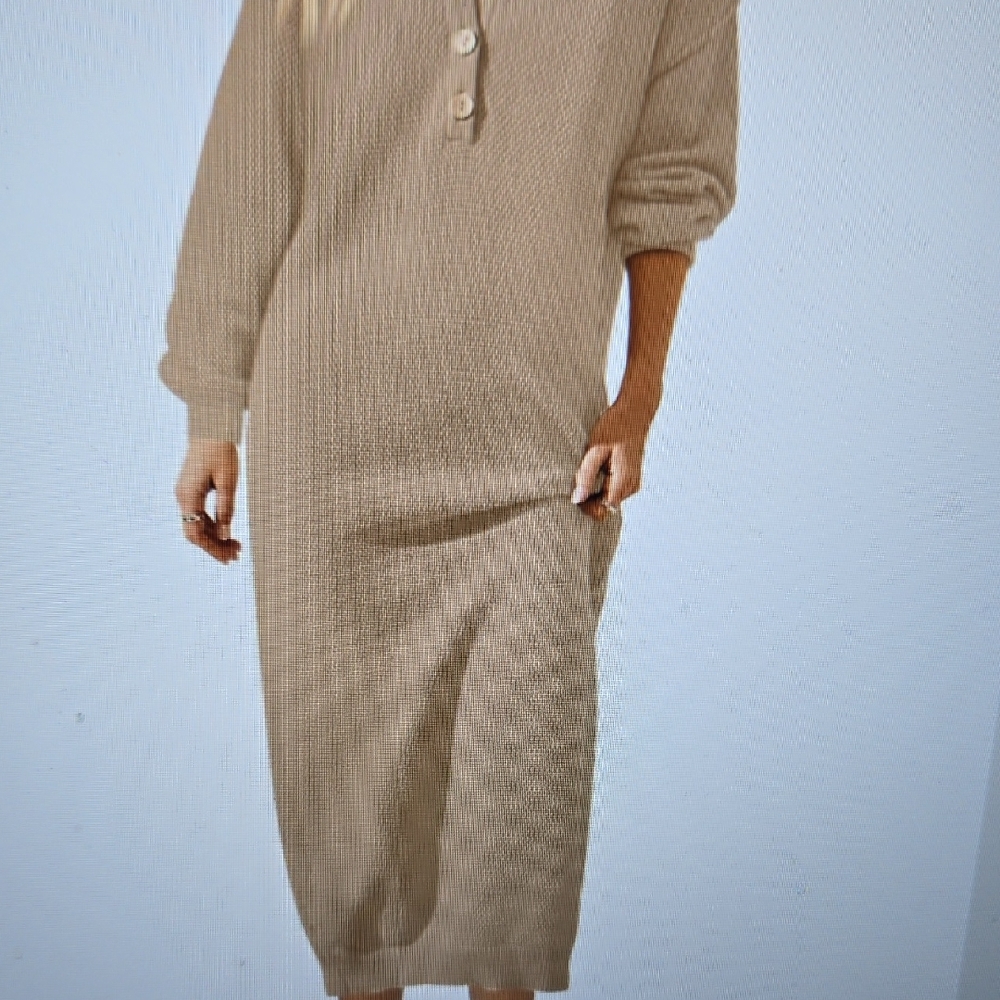 Merokeety small Women's Maxi Dress - Apricot color